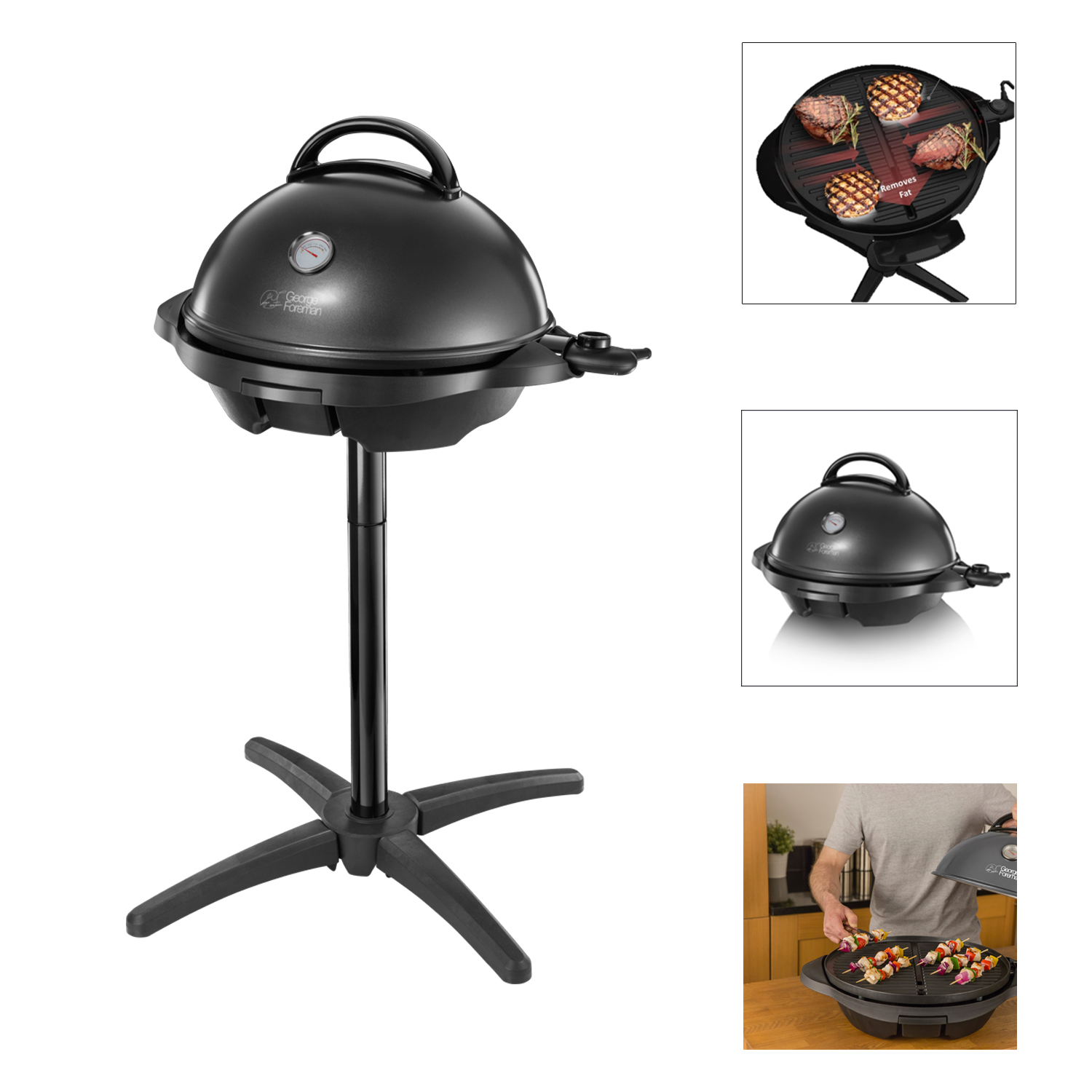 Russell Hobbs Electric Barbecue Grill With Stand, Indoor/Outdoor, 22460-56